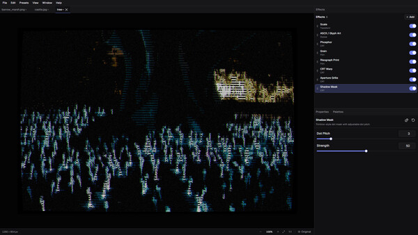 Glitch artwork created with a multi-stage DitherMaster Studio pipeline